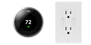 Nest learning thermostat & Power2U AC/USB wall outlet