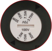 70V speaker tap settings